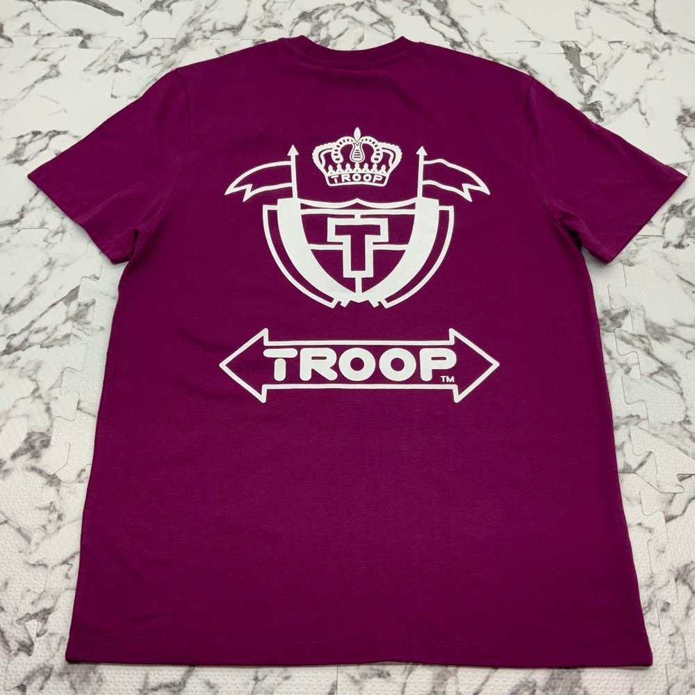 Men's Troop Purple White Short Sleeve T-Shirt